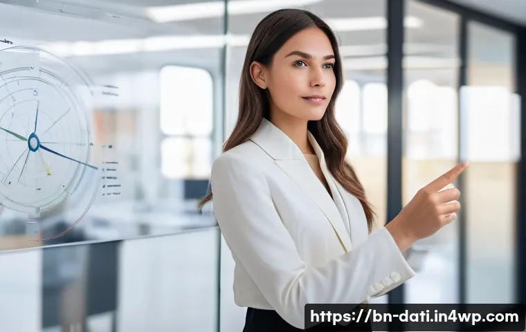 성공적인 데이터 과학 프로젝트를 위한 체크리스트 - **Prompt:** A focused female data scientist, dressed in smart casual professional attire (blouse, tr...