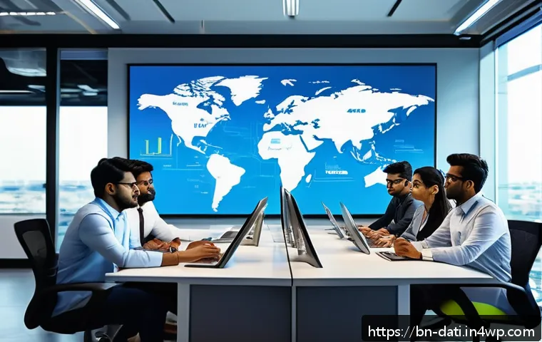 효율적인 데이터 통합 및 관리 방법 - A detailed and vibrant office scene showing a diverse team of Bengali professionals collaborating ar...